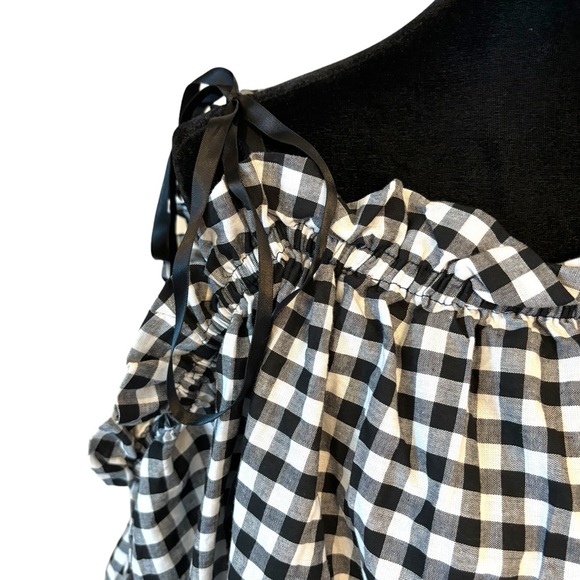 Gingham Check Off The Shoulder Tie Top - Picture 7 of 12